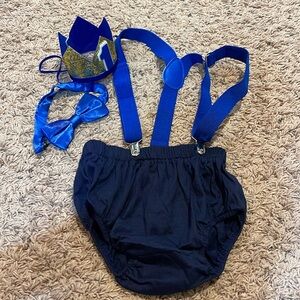 Fun outfit for one year old photoshoot💙WELROG First Birthday Cake Smash Outfit